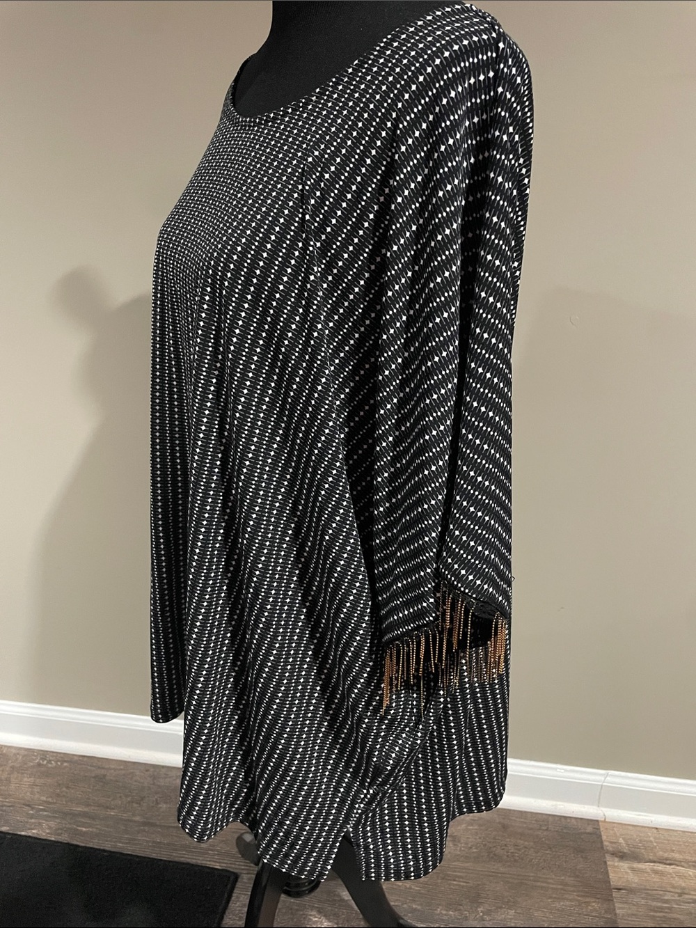 Rafaella Black and White Patterned Knit Top